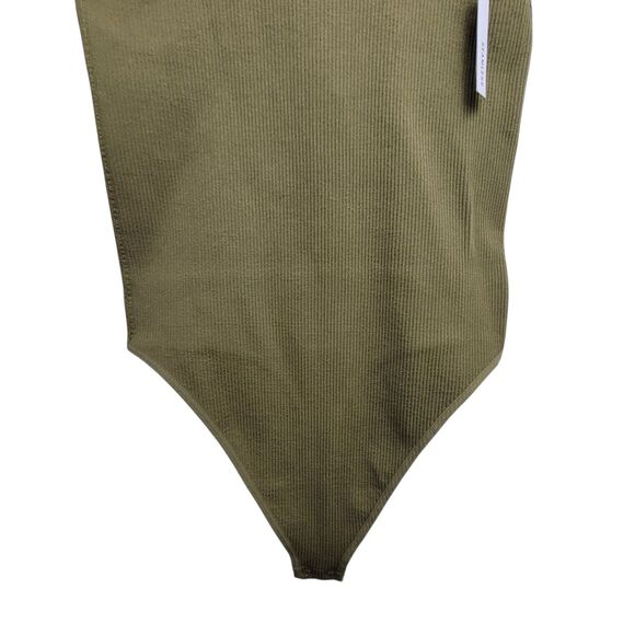 Forever 21 Green Ribbed Seamless Thong Bodysuit Size M/L - Picture 4 of 10